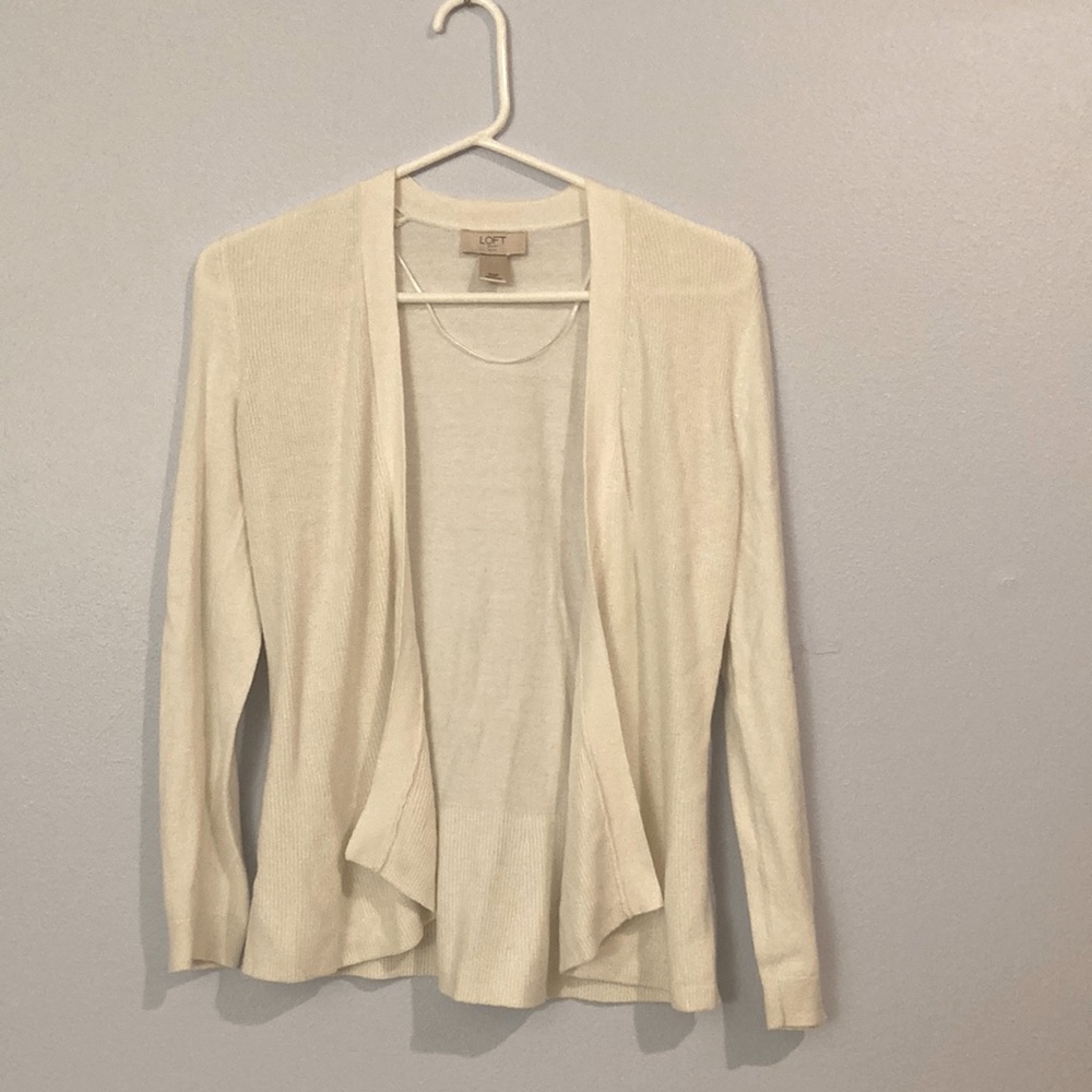 Loft petite White Cardigan